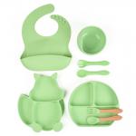 Green Weaning Suction Set BPA Free Weaning Sets Silicone for sale