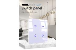 China Tempered Glass Zigbee Smart Switch Tuya Mobile App Wireless Control Touch Panel supplier