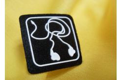 China Small Mini Custom Embossed 3D Rubber Badge Silicon Patch for Shoes supplier