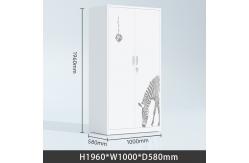 China Double Door Bedroom White High Locker Storage Cabinet With Printing supplier
