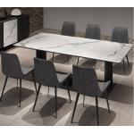 Modern Stainless Steel Leg Luxury Marble Dining Table for sale