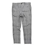 Light Gray CHECK Mens Slim Fit Suit Trousers Office Business Classic for sale