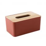 Removable Rectangular Household Storage Container Wooden Bamboo Tissue Box