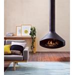 Carbon Steel Hanging Wood Fireplace Modern Black White for sale