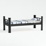 Dormitory Black Steel Bunk Beds Adult Single Metal Bed frame for sale