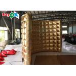 Portable Golden Inflatable Photo Booth Wall Led Lighting Curve Backdrop Photobooth Enclosure