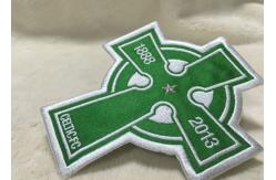 China Beautiful Oval Custom Clothing Patches Embroidered Sew On Badges Eco - Friendly supplier