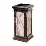 Trash Dust Bin Garbage Can with Ashtray Stainless Steel Lobby Hotel Use Metal Trash Bin with Ashtray for sale