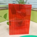 8mm Red Polycarbonate Hollow Sheet Lightweight Durable Versatile In Construction for sale