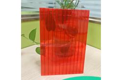 China 8mm Red Polycarbonate Hollow Sheet Lightweight Durable Versatile In Construction supplier