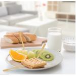 Mini Disposable Bamboo Party Forks Cocktail Appetizer for Fruit Double Prong