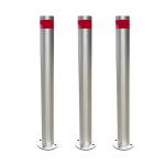 201/304/316 Stainless Steel Fixed Bollard Column for Parking Lot Access Control Management Safety Alert and Reflective Stripe for sale