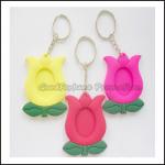 promotion customed printed logo soft pvc rubber photo frame gift keychain keyrings for sale