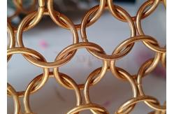 China Rose Gold Metal Ring Mesh Curtain 15mm For Architecture Design supplier