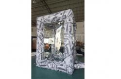 China Custom Oxford Advertising Inflatable Cube Cash Money Catching Machine Grab Booth supplier