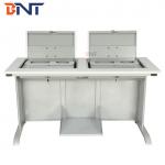 School Flip Top Computer Desk / Double Computer Table With High Texture Surface for sale