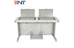 China School Flip Top Computer Desk / Double Computer Table With High Texture Surface supplier