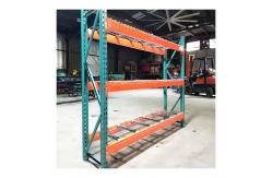 China Orange Galvanized Teardrop Pallet Racking , Modular Teardrop Warehouse Shelving supplier