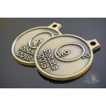 2D Model Element Metal Award Medals Antique Brass Plating Smooth Back