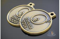 China 2D Model Element Metal Award Medals Antique Brass Plating Smooth Back supplier
