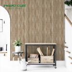 Polyester Thickness 9mm/12mm Customized Wooden Slat Acoustic Panels for Public Spaces for sale