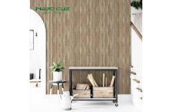 China Polyester Thickness 9mm/12mm Customized Wooden Slat Acoustic Panels for Public Spaces supplier