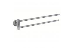 China Swivel Bathroom Towel Bars Multifunctional 2 Arm Wall Mounted Sus304 supplier