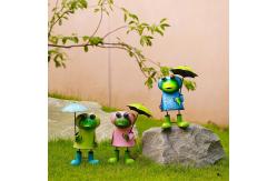 China Customizable Frog Metal Garden Ornaments Decoration Weatherproof supplier