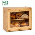 Multifunctional Double-layer Bamboo Storage Box For Bread Storage for sale