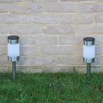 Garden Solar Pillar Lights Metal Lamp No Color Fading Long Life for sale