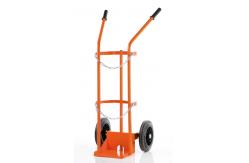 China Orange 20ltr 50ltr Propane Cylinder Dolly Oxygen Tank Cart With Wheels supplier