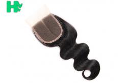 China Body Wave Human Hair Closure Pieces , Middle Part Remy Human Hair Extensions supplier