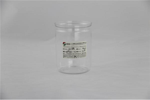 Eco Friendly Clear Plastic Cylinder , Easy Open Transparent PET Tea Can 280ml