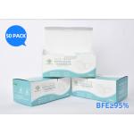 Blue High BFE / PFE Fabric Mouth Mask , Disposable Isolation Face Masks for sale