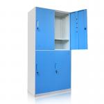 Gym Home Double Color Storage Metal Locker Wardrobe 4 Doors Slim Frame for sale