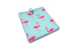 China Silk Printed Microfiber Waffle Golf Towel With Grommet And Hook supplier