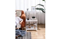 China 17.8cm Narrow Spice Rack On Wheels Slim Plastic Organizer Shelf supplier
