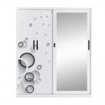 Pattern Printing 4 Door Metal Wardrobe Mirror Door Wardrobe High Rigidity for sale