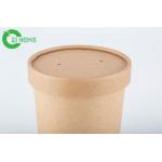 350 Ml 40gsm Kraft Paper Cups With Lid Take Away Disposable Paper Soup Cups for sale
