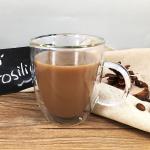 Round Christmas Drinking Glasses , Customized Latte Double Layer Glass Cup