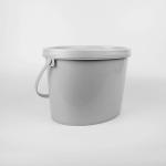ISO9001 Certified Oval Plastic Bucket 10 Liter Plastic Bucket Gray Color for sale