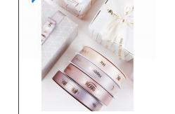 China Custom Logo Printed Satin Gift Wrap Ribbon with Polyester Decoration supplier