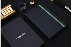 China Green Corner Writing Journal Notebook Customized Embossed Logo FSC Approved supplier