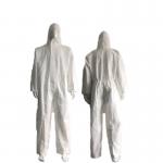 Zipper Closure CE Disposable White Microporous Protective Coverall For Breathability for sale