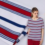 Stylish And Elegant Close To The Skin Breathable Striped Cotton Fabric For T-Shirt for sale