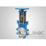 Non-rising Stem Lugged Knife Gate Valve Cast Steel Pillar Yoke Type Wear Resistant for sale