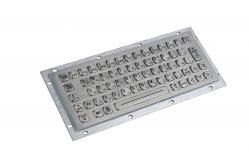 China 64 Keys Stainless Steel Backlit Usb Keyboard , Industrial Metal Keyboard With Trackball supplier