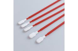 China Disposable Lint Free Red Long Stick Paddle Head Polyester Swabs 165mm Length supplier