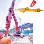 Telescopic Excavator With Clamshell Bucket With Teeth For Grabbing