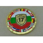 Gold Rope Edge Personalized Coins , Die Struck Brass Enamel Coin for sale